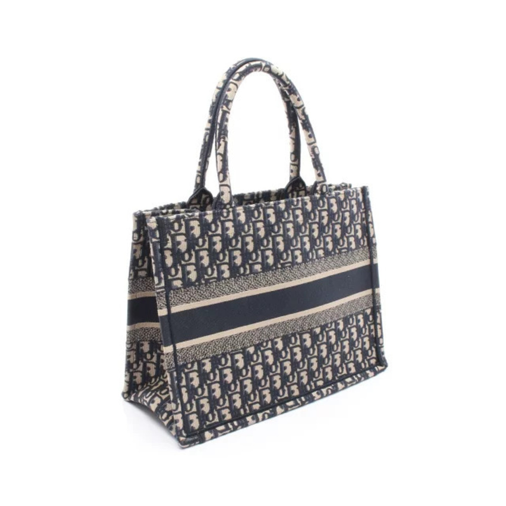 Dior TOTE Canvas Blue Navy Beige BOOK Bag Blue Tan